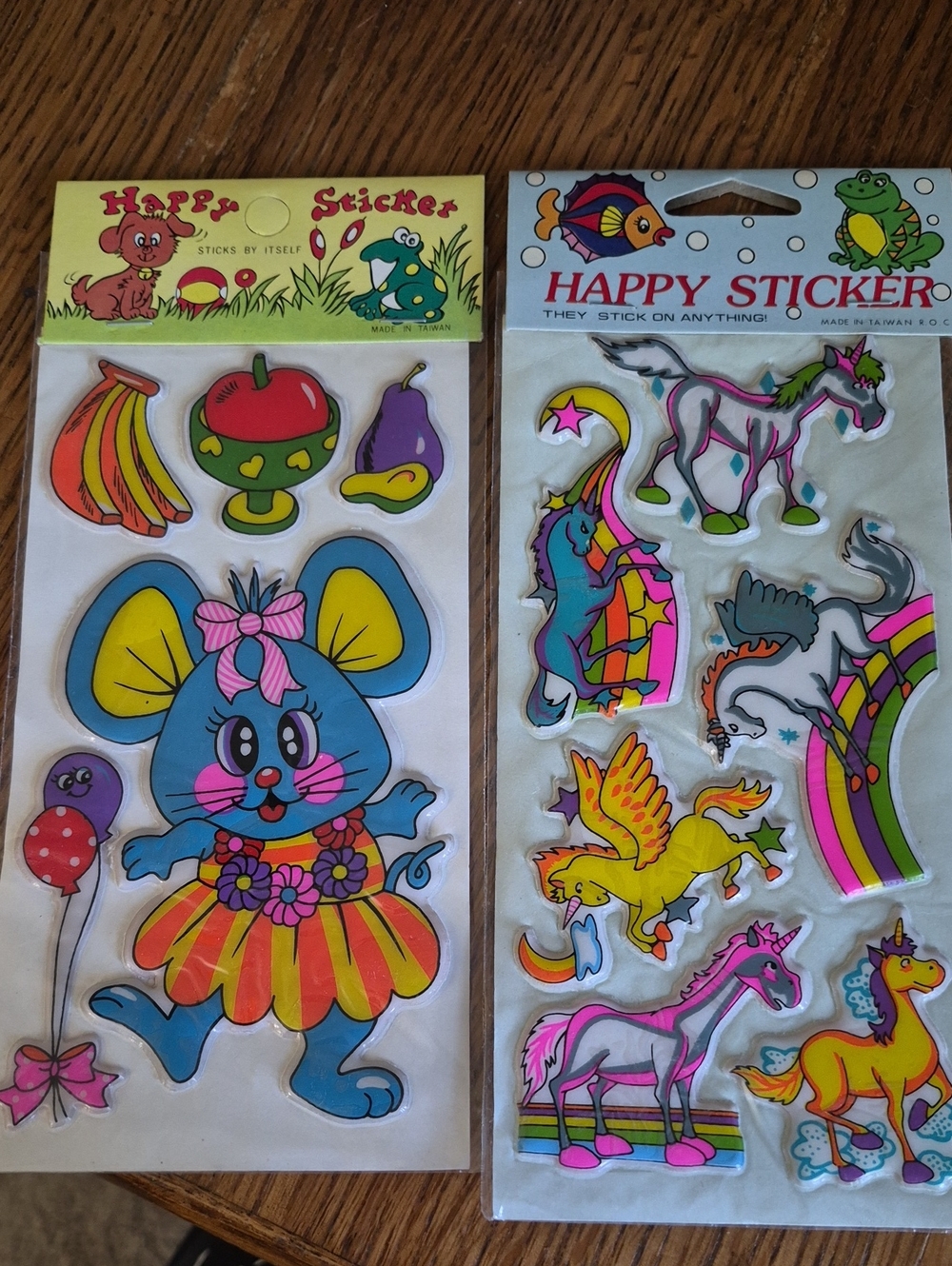 Pack - Blue Mouse & Multicolor Unicorns Party Stickers